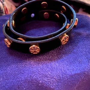 Tory Burch Double Wrap Leather Bracelet